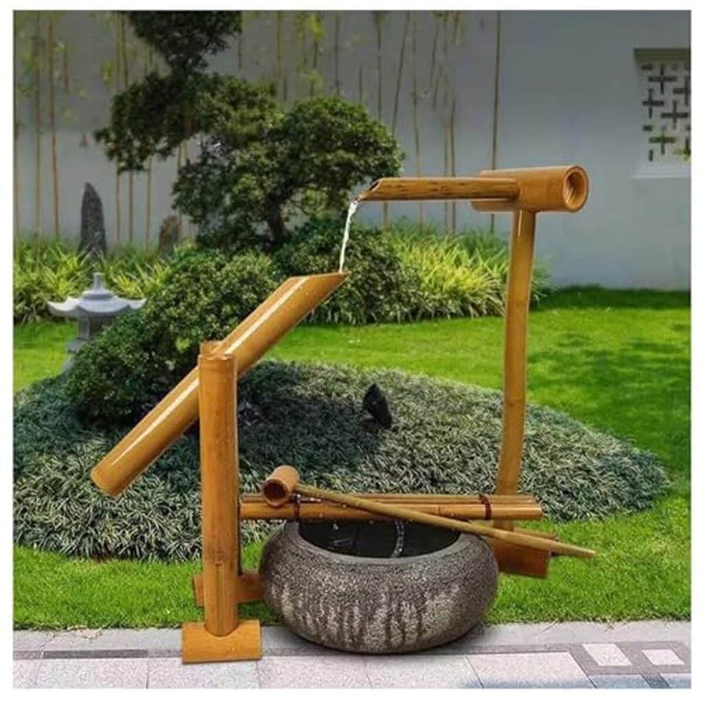 Avis sur la fontaine zen en bambou avec pompe japonaise décorative
