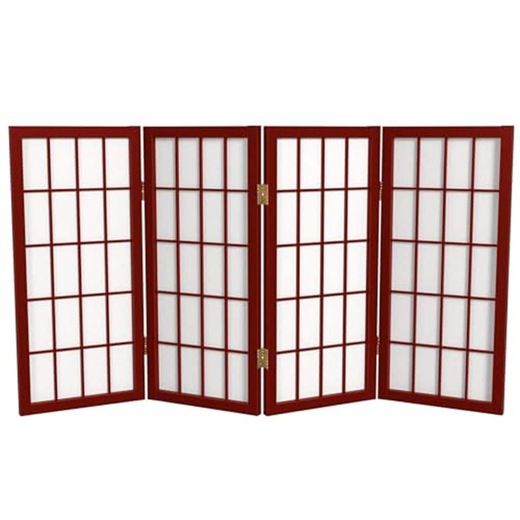 Test Oriental Furniture : paravent japonais en bois, 4 panneaux de séparation