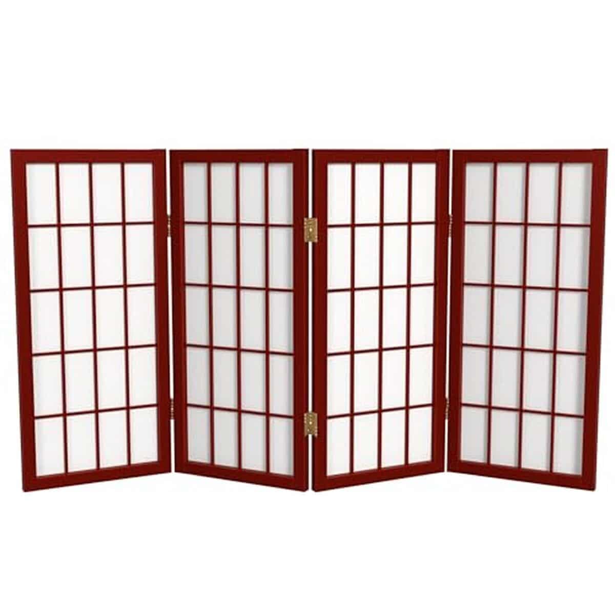 Test Oriental Furniture : paravent japonais en bois, 4 panneaux de séparation