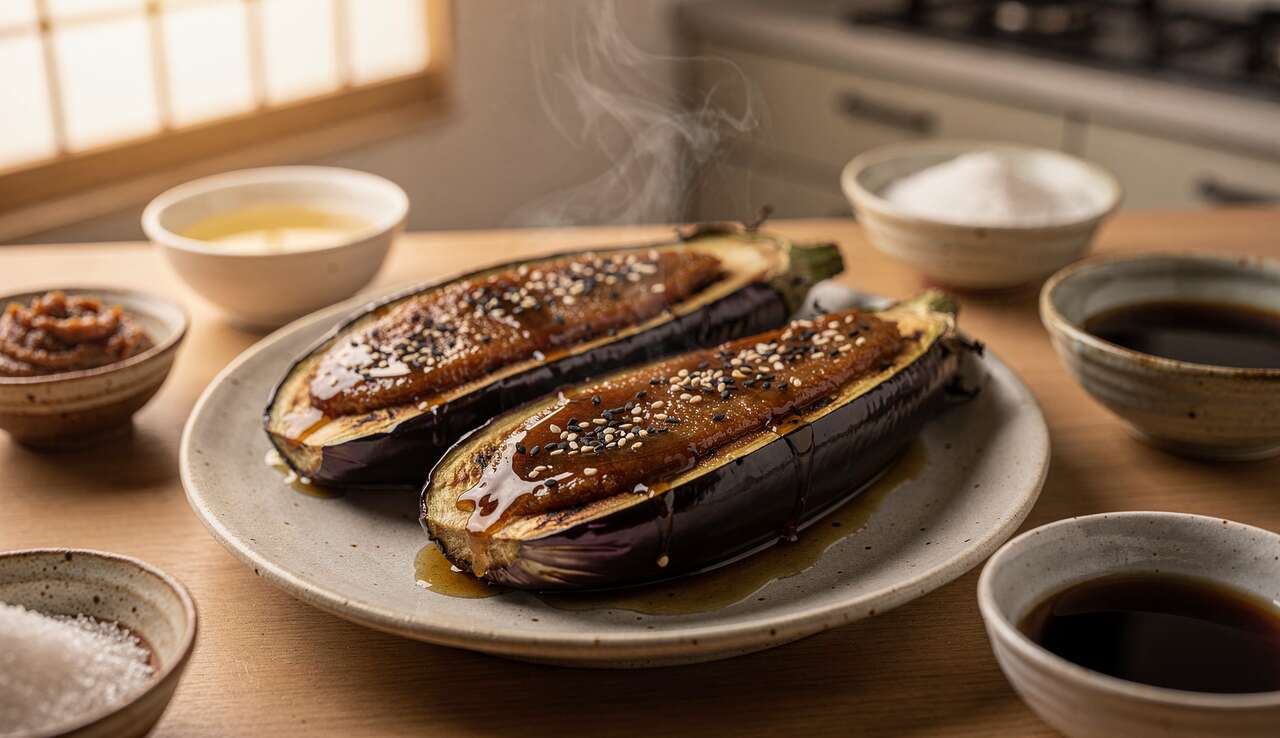 Aubergine Sauce Miso : recette Japonaise Nasu Miso Dengaku