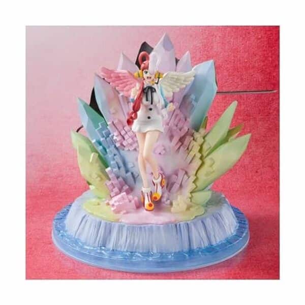 Explorez la statuette One Piece de Shanks et Uta de 24 cm : une œuvre détaillée et captivante, incontournable pour les fans de la saga.