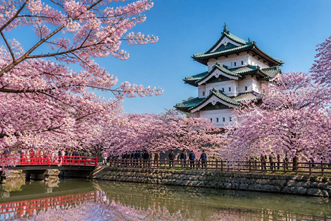 Festival des cerisiers au parc Hirosaki à Aomori