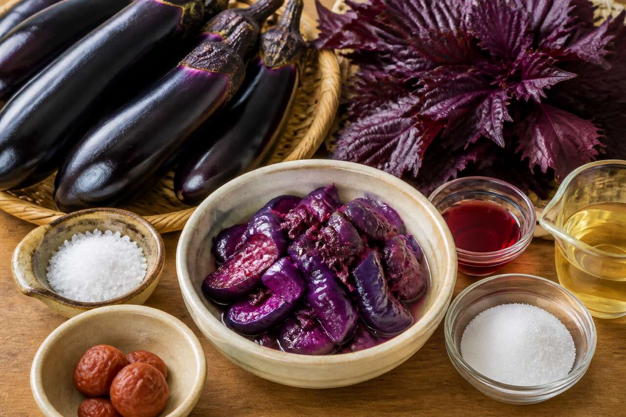 Recette de shiibazuke : les pickles japonais d'aubergine au shiso