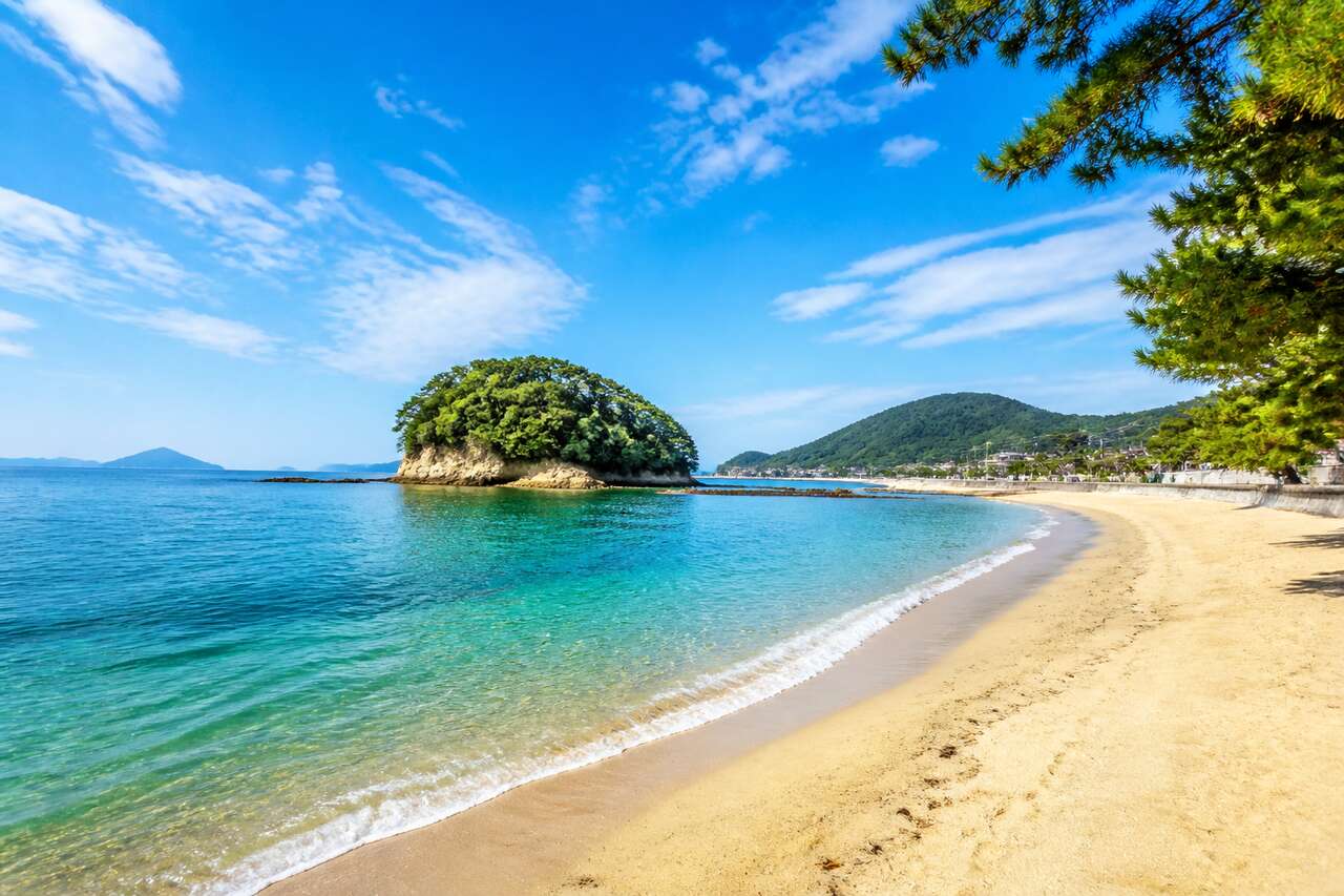 La plage d'Ichinomiya à Takamatsu