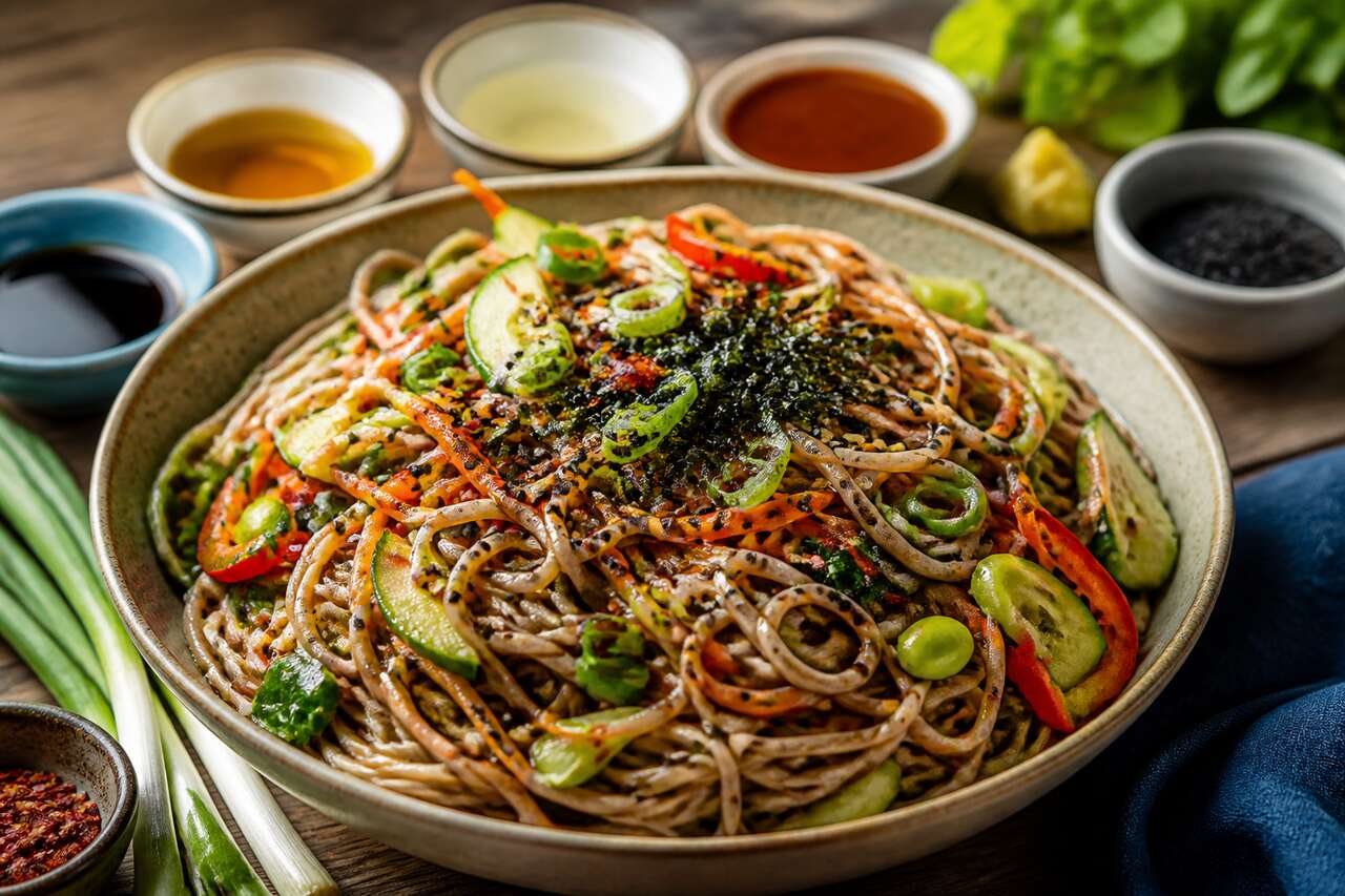 Recette de salade de soba vegan : fraîche et savoureuse