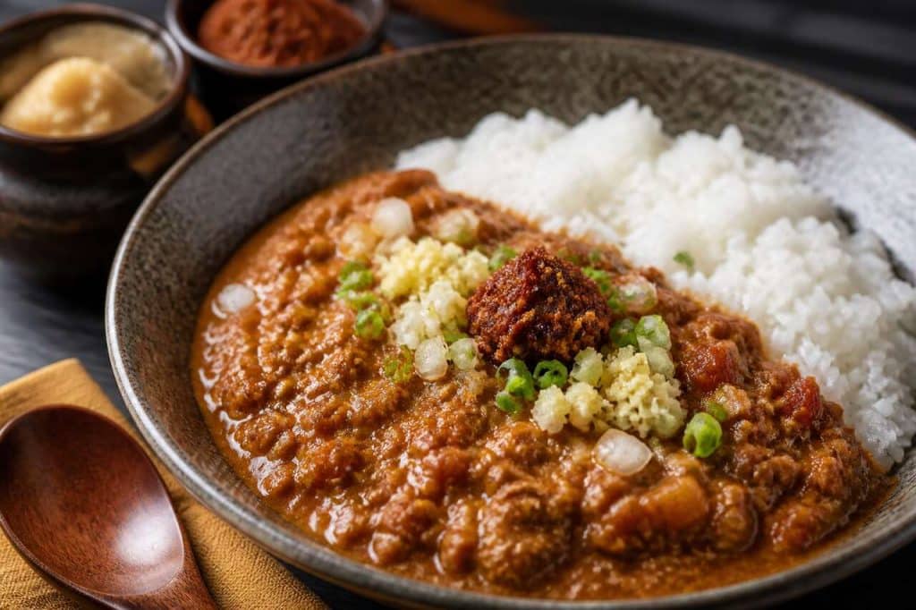 Recette de curry keema au miso et viandes hachées à la japonaise
