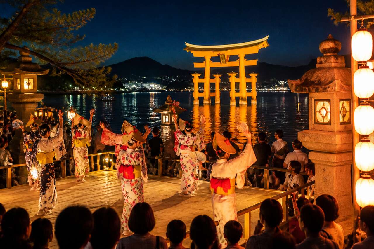 La nuit de la danse de Miyajima : un festival japonais incontournable