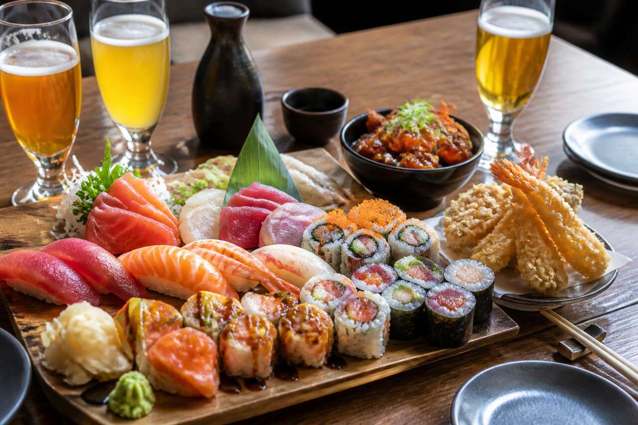 Accords pr&eacute;cis par type de sushi: nigiri, maki, sashimi, tempura, rolls sauce