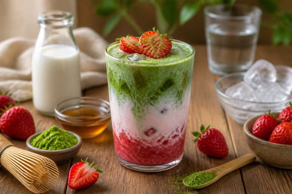 Recette du matcha latte à la fraise