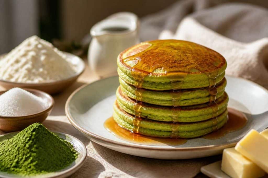 Recette de pancakes au matcha moelleux et savoureux