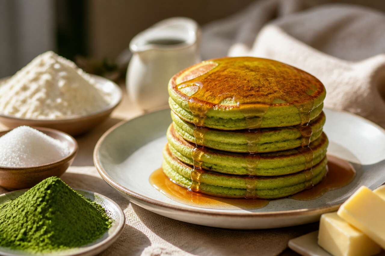 Recette de pancakes au matcha moelleux et savoureux