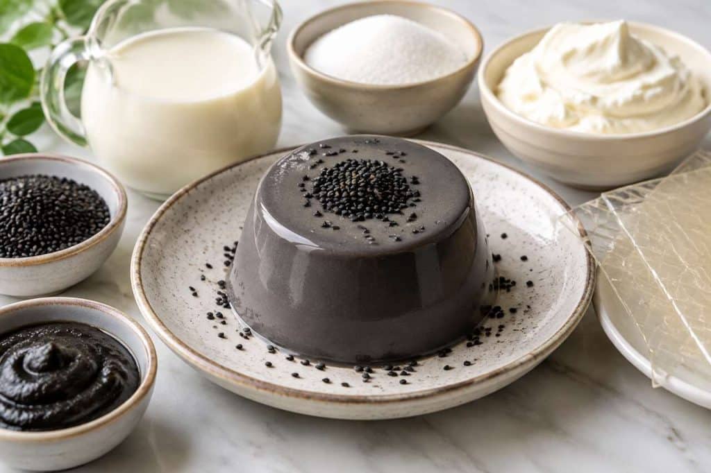 Recette de panna cotta au sésame noir à la japonaise