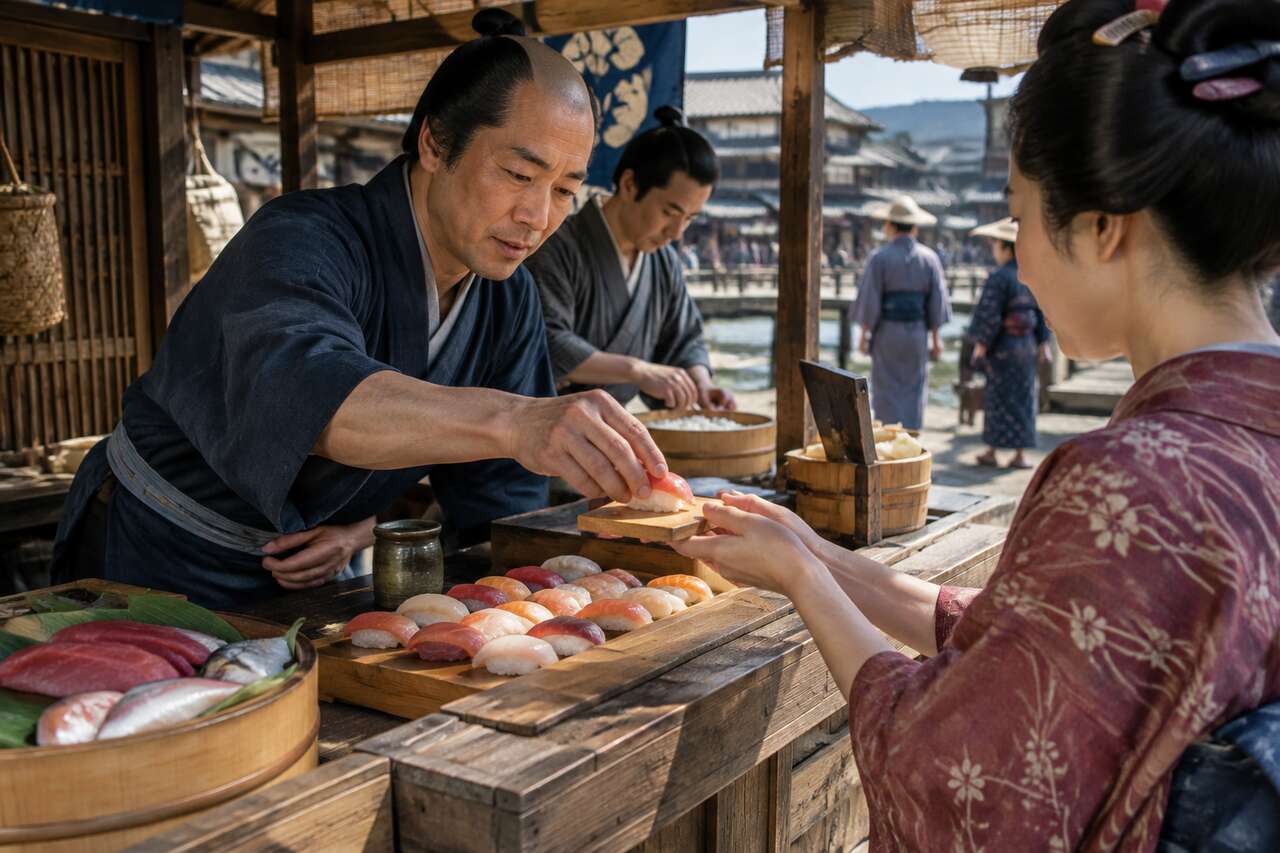 La naissance du nigiri à edo: un fast-food avant l’heure La naissance du nigiri à edo: un fast-food avant l’heure