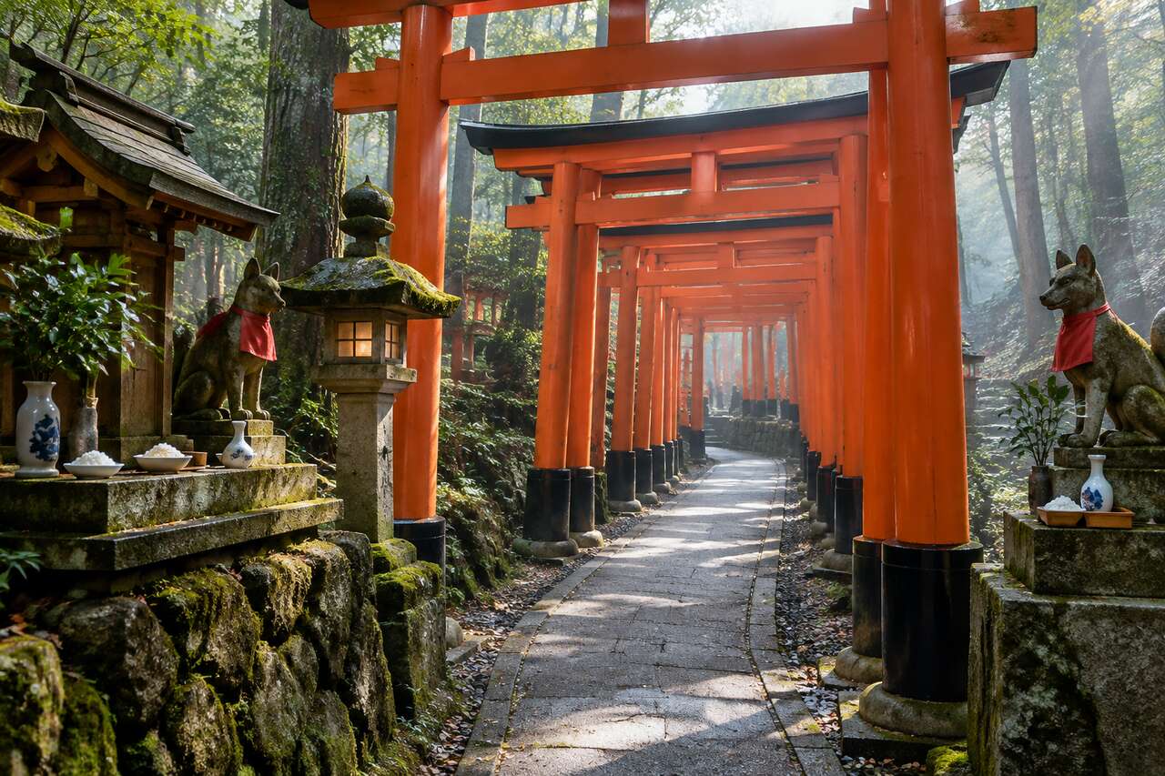 Sanctuaires d’inari : torii, offrandes et paysages religieux Sanctuaires d’inari : torii, offrandes et paysages religieux