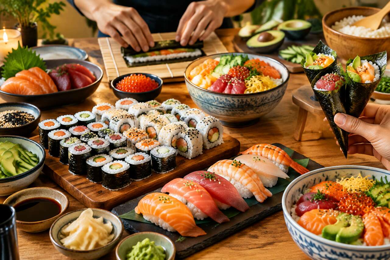 Assembler rapidement: makis, nigiris, temakis ou chirashi Assembler rapidement: makis, nigiris, temakis ou chirashi