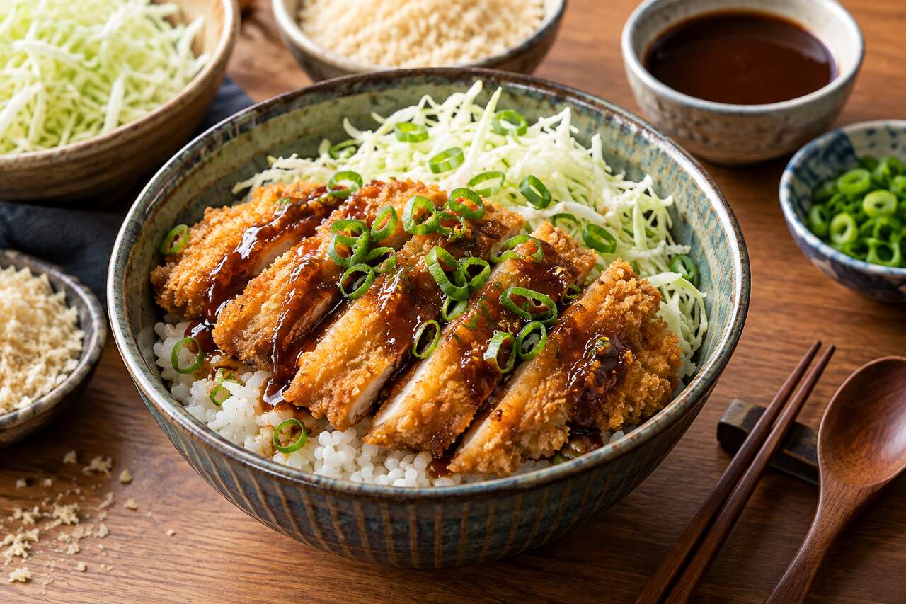 Recette du torikatsu donburi : le poulet pané japonais sur riz