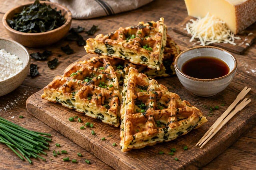 Recette de gaufres salées au wakame