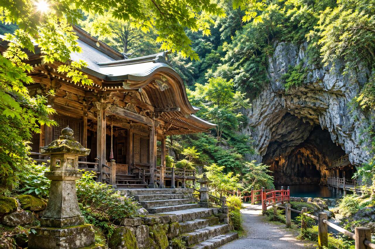 Temple Unganzen-ji et grotte Reigando à Kumamoto
