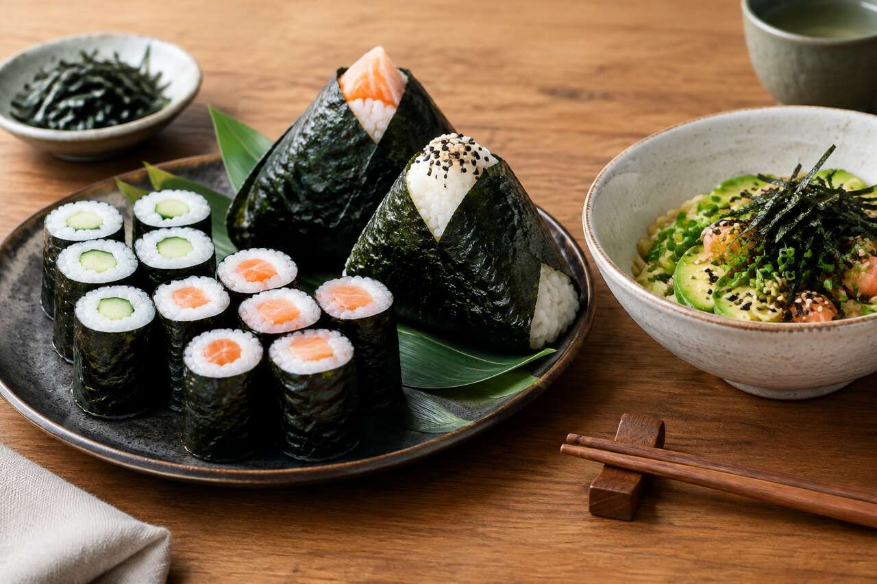 Nori: l’algue des makis, des onigiri et des toppings Nori: l’algue des makis, des onigiri et des toppings